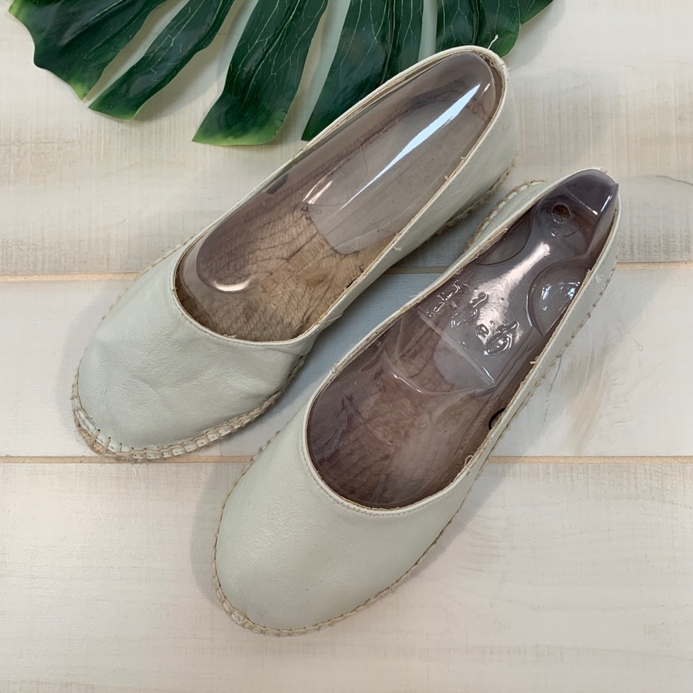 Zara Basic Collection Bone Leather Jute Wedges 10 - image 4